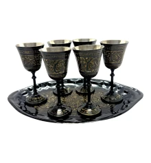 Рюмки бронзовые черные (h-12.8 см) (н-р 6 шт./75мл) купить в интернет магазине подарков ПраздникШоп