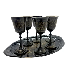 Рюмки бронзовые черные (h-12.8 см) (н-р 6 шт./75мл) купить в интернет магазине подарков ПраздникШоп