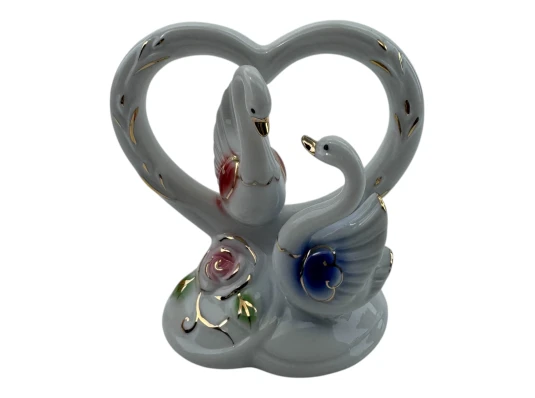 Лебеди с сердцем фарфор (11×11×7 см) купить в интернет магазине подарков ПраздникШоп