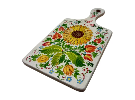 Доска кухонная «Летний узор» ручная роспись (36.5×19.5×1.5 см) купить в интернет магазине подарков ПраздникШоп