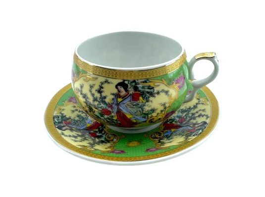 Чашка+блюдце фарфор (210 мл) (ACS129-3) «Восточная грация» (h-6 см купить в интернет магазине подарков ПраздникШоп