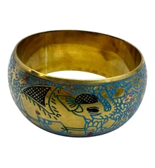 Браслет бронзовый с эмалью и гравировкой «Слоны» синий (d-7.8 купить в интернет магазине подарков ПраздникШоп