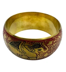 Браслет бронзовый с эмалью и гравировкой «Слоны» красный (d-7.8 купить в интернет магазине подарков ПраздникШоп