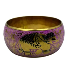 Браслет бронзовый с эмалью и гравировкой «Слоны» розовый (d-7.8 купить в интернет магазине подарков ПраздникШоп