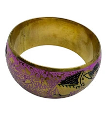 Браслет бронзовый с эмалью и гравировкой «Слоны» розовый (d-7.8 купить в интернет магазине подарков ПраздникШоп