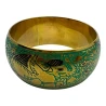 Браслет бронзовий з емаллю та гравіюванням «Слони» зелений (d-7.8, 6.5. h-3 см)