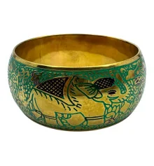 Браслет бронзовый с эмалью и гравировкой «Слоны» зеленый (d-7.8 купить в интернет магазине подарков ПраздникШоп