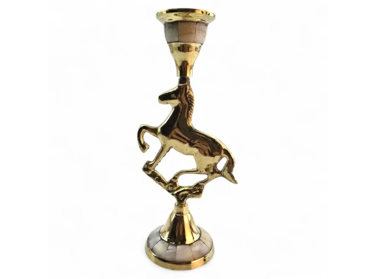 Подсвечник бронзовый с перламутром «Конь» (17×8×5.5 см) купить в интернет магазине подарков ПраздникШоп