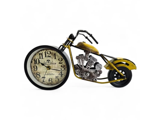 Часы настольные «Мотоцикл» желтые (28×15×7.5 см) купить в интернет магазине подарков ПраздникШоп