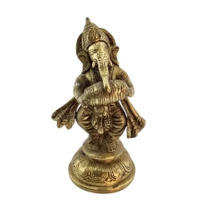 Ганеша с барабаном бронзовый (15×8.5×6.8 см) купить в интернет магазине подарков ПраздникШоп