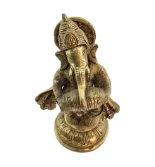 Ганеша с барабаном бронзовый (15×8.5×6.8 см) купить в интернет магазине подарков ПраздникШоп