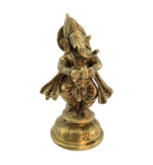 Ганеша с шенаи (shehnai) бронзовый (15×8.5×6.8 см) купить в интернет магазине подарков ПраздникШоп