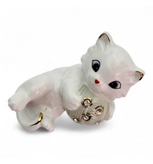 Котенок с клубком фарфор (9.5×6×5.5 см) купить в интернет магазине подарков ПраздникШоп