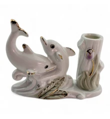 Дельфины подставка для зубочисток фарфор (7×8.7×3.3 см) купить в интернет магазине подарков ПраздникШоп