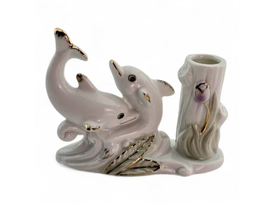 Дельфины подставка для зубочисток фарфор (7×8.7×3.3 см) купить в интернет магазине подарков ПраздникШоп