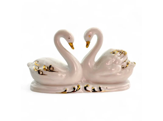 Лебеди пара фарфоровые (13×7×4.5 см) купить в интернет магазине подарков ПраздникШоп