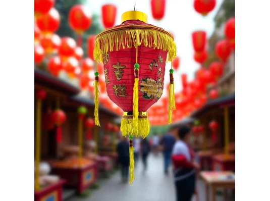 Фонарь китайский с кистями (подвесной декоративный купить в интернет магазине подарков ПраздникШоп