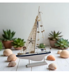 Модель парусника с ракушками на подставке (53×34×5.5 см ) купить в интернет магазине подарков ПраздникШоп