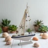 Модель парусника с ракушками на подставке (53×34×5.5 см )