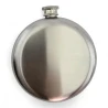 Фляга з нержавіючої сталі 240 мл, кругла, срібляста (12.5×11×3 см)