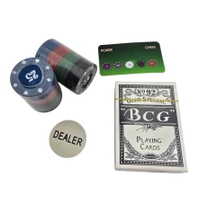 Набор для покера 40 фишек + колода карт BCG + жетон Dealer купить в интернет магазине подарков ПраздникШоп