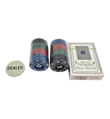 Набор для покера 40 фишек + колода карт BCG + жетон Dealer купить в интернет магазине подарков ПраздникШоп