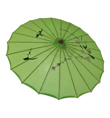 Зонтик из бамбука и шелка зеленый (55×82 см) купить в интернет магазине подарков ПраздникШоп