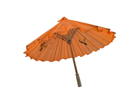 Зонтик из бамбука и шелка оранжевый (55×82 см) купить в интернет магазине подарков ПраздникШоп
