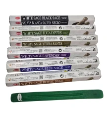 White Sage Cleansing Collection Hexa Gift Pack набор благовоний 6×10 палочек с подставкой купить в интернет магазине подарков ПраздникШоп
