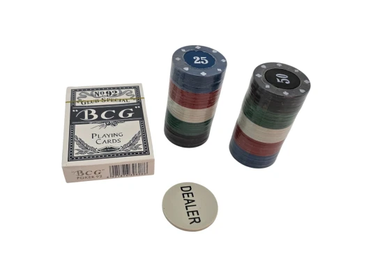 Покерный набор 60 фишек 3.8 см с картами и жетоном дилера купить в интернет магазине подарков ПраздникШоп