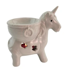 Аромалампа керамическая белая «Единорог» (11×11×6.5 см) купить в интернет магазине подарков ПраздникШоп