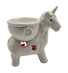 Аромалампа керамическая белая «Единорог» (11×11×6.5 см) купить в интернет магазине подарков ПраздникШоп