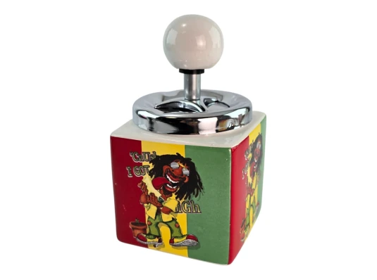 Пепельница с крышкой керамическая «Rasta» (15×8.5×8.5 см) купить в интернет магазине подарков ПраздникШоп