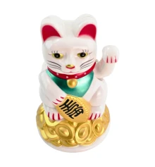 Кошка Манэки-нэко машущая лапой белая (11.2×6.7×6.7 см) купить в интернет магазине подарков ПраздникШоп