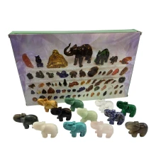 Слоны каменные набор (н-р/12 шт.) (слоник 4.8×3.7×1.8 см) купить в интернет магазине подарков ПраздникШоп