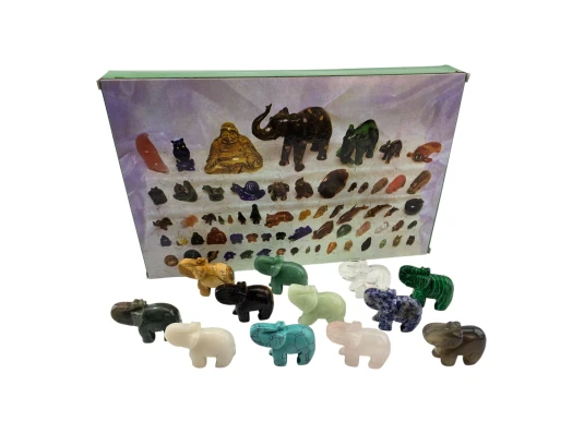 Слоны каменные набор (н-р/12 шт.) (слоник 4.8×3.7×1.8 см) купить в интернет магазине подарков ПраздникШоп