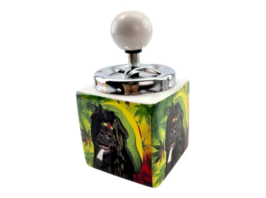 Пепельница с крышкой керамическая «Rasta» (15×8.5×8.5 см) купить в интернет магазине подарков ПраздникШоп