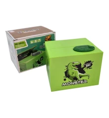 Интерактивная копилка «Динозавр» на батарейках (12×10×9 см) купить в интернет магазине подарков ПраздникШоп