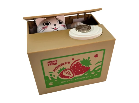 Интерактивная копилка «Котёнок» на батарейках (12×10×9 см) купить в интернет магазине подарков ПраздникШоп