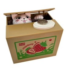 Интерактивная копилка «Котёнок» на батарейках (12×10×9 см) купить в интернет магазине подарков ПраздникШоп