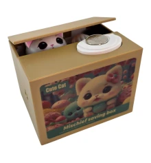 Интерактивная копилка «Котёнок» на батарейках (12×10×9 см) купить в интернет магазине подарков ПраздникШоп