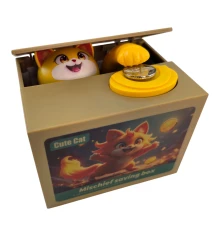 Интерактивная копилка «Котёнок» на батарейках (12×10×9 см) купить в интернет магазине подарков ПраздникШоп