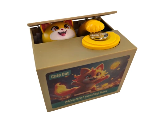 Интерактивная копилка «Котёнок» на батарейках (12×10×9 см) купить в интернет магазине подарков ПраздникШоп