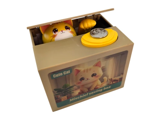 Интерактивная копилка «Котёнок» на батарейках (12×10×9 см) купить в интернет магазине подарков ПраздникШоп