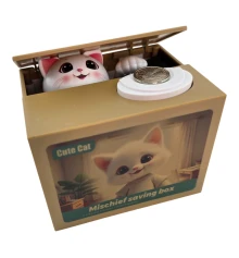 Интерактивная копилка «Котёнок» на батарейках (12×10×9 см) купить в интернет магазине подарков ПраздникШоп