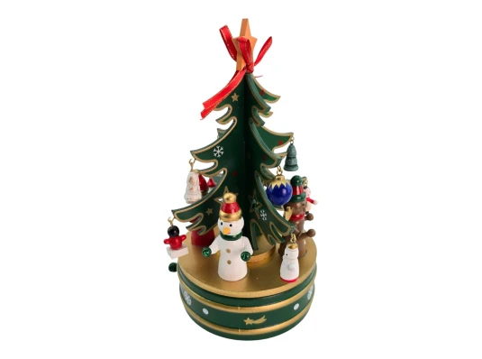 Елка настольная деревянная с подвесными игрушками (11×21×10.5 см) купить в интернет магазине подарков ПраздникШоп