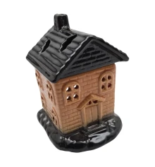 Аромалампа керамическая «Домик» черная крыша (12.8×10×11 см) купить в интернет магазине подарков ПраздникШоп