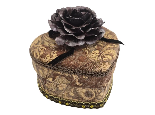 Шкатулка ткань «Сердце» (14.5×13.5×13 см) купить в интернет магазине подарков ПраздникШоп