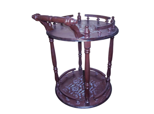 Стол круглый сервировочный «Коричневый» (77×60×55 см) массив дерева купить в интернет магазине подарков ПраздникШоп