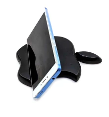 Подставка для телефона «Яблоко» черная деревянная (15×11×1.5 см) массив дерева купить в интернет магазине подарков ПраздникШоп